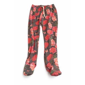 FeeJays Footed Sweatpants Footies Lounge PJ Pants Size Small Floral Jogger NWT